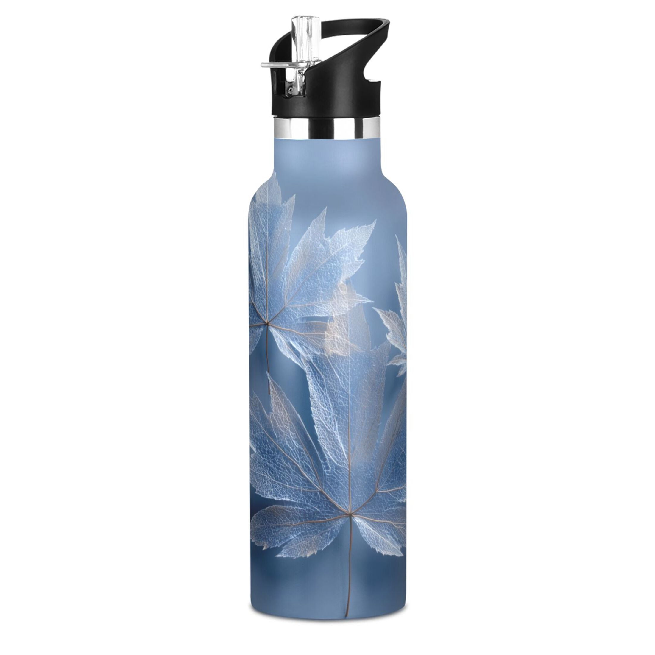 Kids Insulated Stainless Steel Sports Water Bottle 600ml (20oz) Glass Mapleleaves