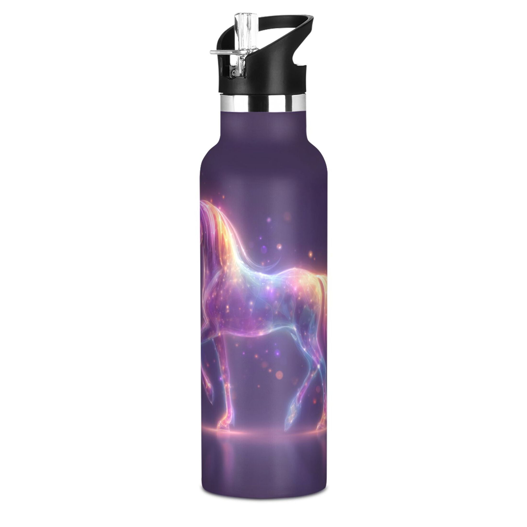 Kids Insulated Stainless Steel Sports Water Bottle 600ml (20oz) Glowing Unicorn