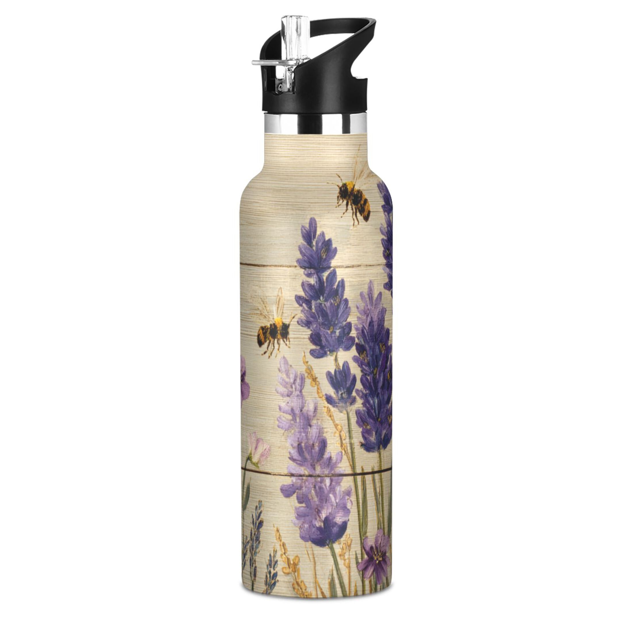 Kids Insulated Stainless Steel Sports Water Bottle 600ml (20oz) Lavender Sea