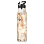 Kids Insulated Stainless Steel Sports Water Bottle 600ml 20oz Pastel-colored Unicorn