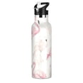 thumbnail image 1 of Kids Insulated Stainless Steel Sports Water Bottle 600ml (20oz) Pink Flamingos, 1 of 6