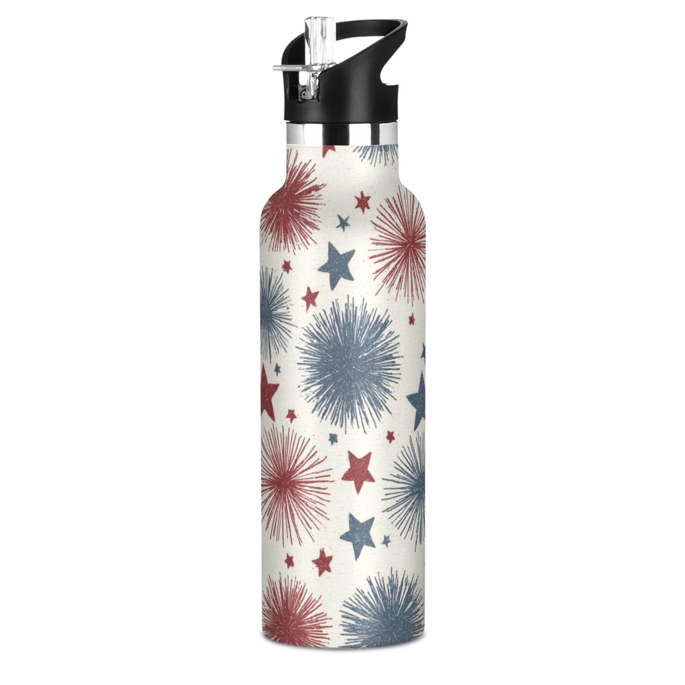 Kids Insulated Stainless Steel Sports Water Bottle 600ml (20oz) Stars and Fireworks