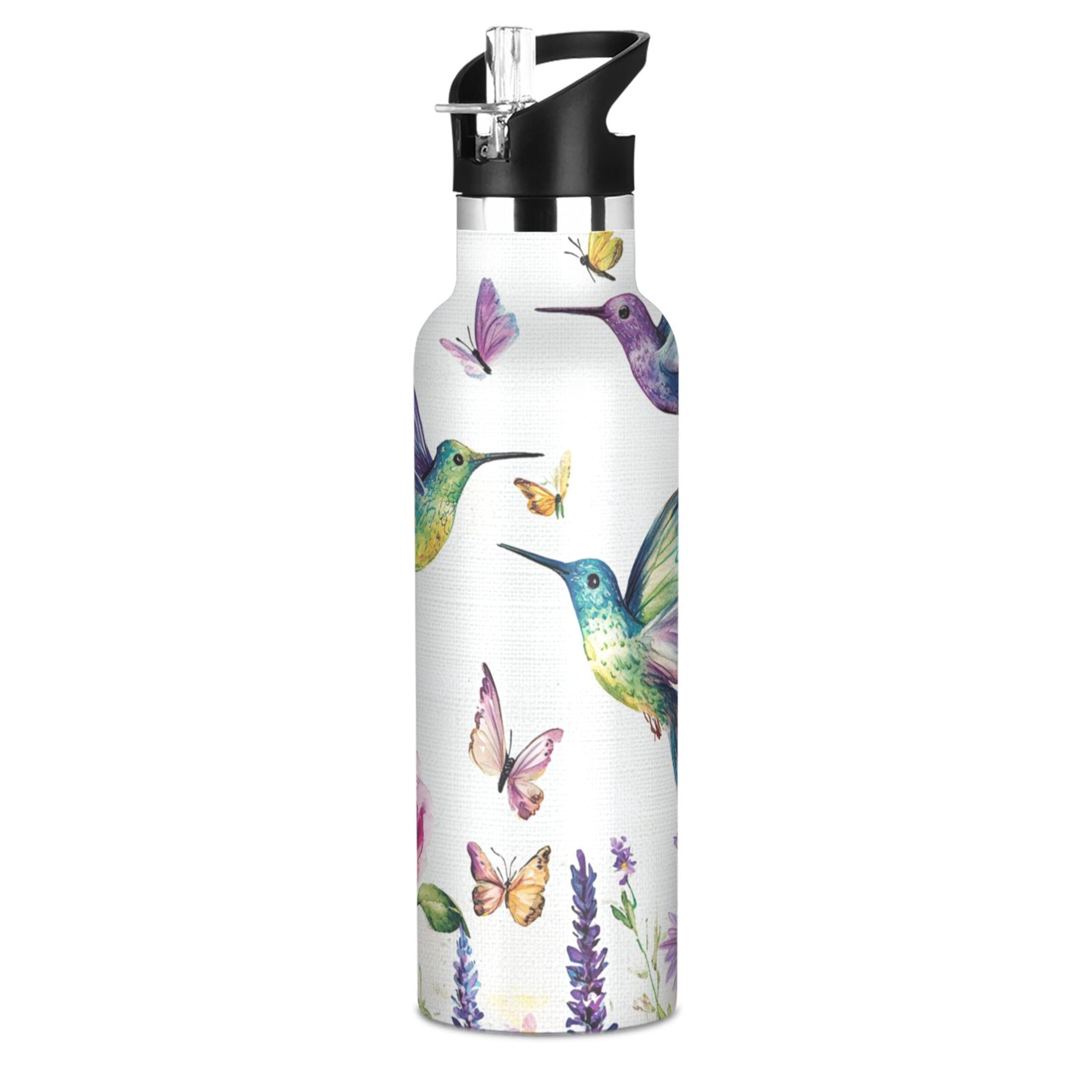 Kids Insulated Stainless Steel Sports Water Bottle 600ml (20oz) Whimsical Watercolor Painting