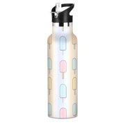 Kids Insulated Stainless Steel Sports Water Bottle 600ml Popsicle Pattern