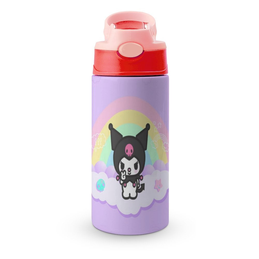 PIQUEBAR Kids Water Bottle Set – 17oz Insulated Stainless Steel & 24oz Tritan Sport Bottle, Pink Mermaid