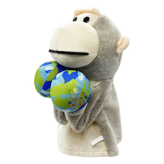 Kids Interactive Boxing Punching Hand Puppet, Soft Polyester Action Figure Toy with Sound, Parent-Child Role Play Training Puppet for Indoor & Outdoor Game (Monkey)