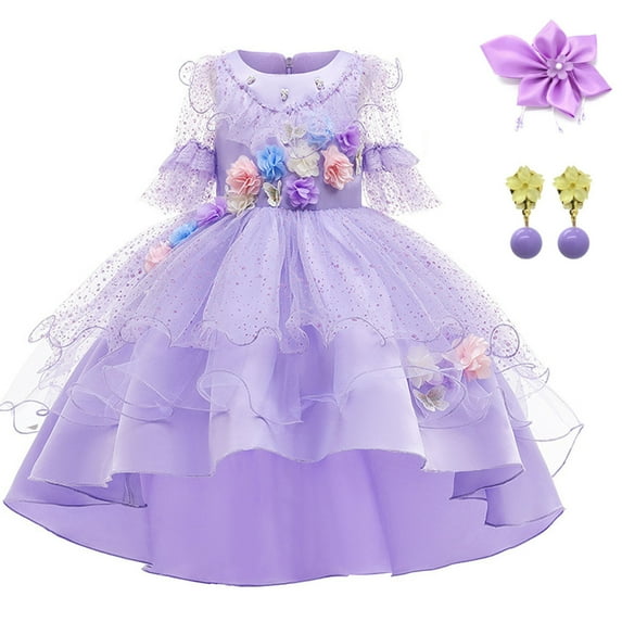 Kids Isabela Costume Dress Princess Dress Up Clothes Halloween Cosplay Outfits