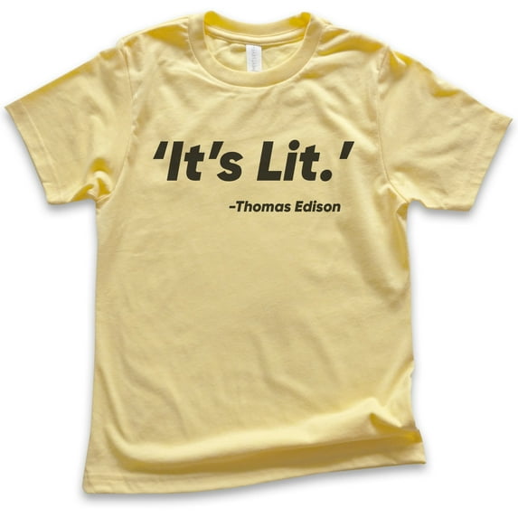 Kids It's Lit T-shirt, Youth Kids Boy Girl T-Shirt, Funny Shirt, Funny Saying Shirt, Yellow, X-Large