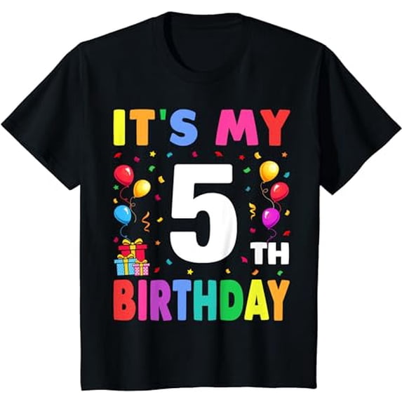 Kids It's My 5th Birthday 5 Five Happy Birthday Boys or Girls T-Shirt