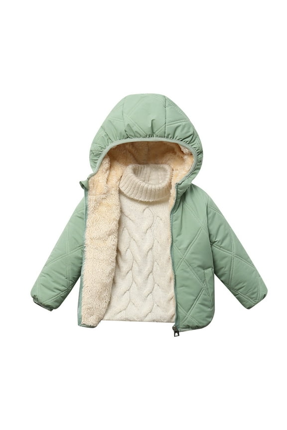 Kids Jacket,Autumn Winter Padded Children's Short Down Jacket for Boys Girls Baby Warm Quilted Outerwear for Chilly Days,Girls Jacket,Green,12-18 Months