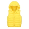 thumbnail image 1 of Kids Jacket,Child Sleeveless Winter Solid Hooded Vest Jacket for Toddler Baby Boys Girls Outerwear Outfits for Layered Style,Girls Jacket,Yellow,12-15 Years, 1 of 7