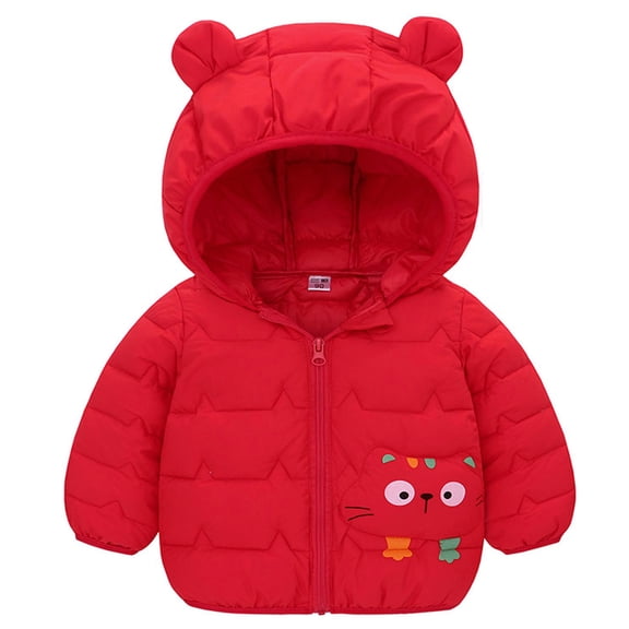 Kids Jacket Girl Boy Ultralight Winter Hooded Jacket Coat Kids Toddler Cartoon Puffer Down Outwear Fall Jackets For Girls Toddler Fall Jacket 12 Months-4 Years