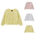 thumbnail image 1 of Kids Jacket Girl Jacket Girls' Knitted Cardigan Lightweight Pure Non Sun Air Conditioning Sweater Coat Small Girls' Sweater Cardigan Suitable For 9M 6Y Olds, 1 of 8