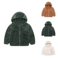 thumbnail image 1 of Kids Jacket Girls Coat Kids Baby Girls Boys Solid Zipper Thick Warm Hooded Outdoor Coat Warm Outwear Clothes, 1 of 5