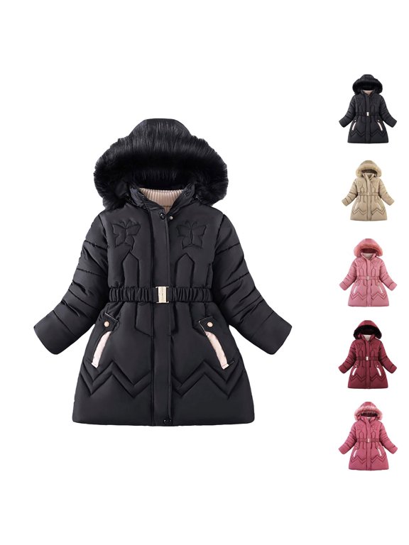 Kids Jacket Girls Coat Kids Toddler Baby Unisex Patchwork Spring Winter Cute Coat Hooded Padded Jacket Outwear Clothes