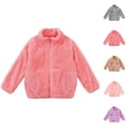 thumbnail image 1 of Kids Jacket Girls Coats Toddler Boys Girls Long Sleeve Winter Solid Zippered Coat Jacket Thicken Warm Outwear, 1 of 4