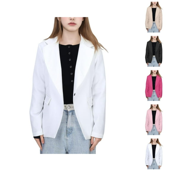 Kids Jacket Jacket for Girls Girls Solid Color Formal Lapel Suit Coat Button Down Long Seelve Suit Jacket For Kids