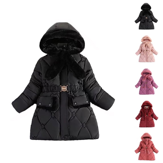 Kids Jacket Jacket for Girls Kids Toddler Baby Unisex Patchwork Spring Winter Cute Coat Hooded Padded Jacket Outwear Clothes