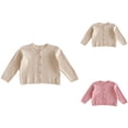thumbnail image 1 of Kids Jacket Jackets for Girls Girls Knit Cardigan Coat Jacket Long Sleeve Open Front Outerwear For Toddler Kids Soft Comfortable Autumn Winter Spring Casual Wear For Girls 9 Months To 8 Years, 1 of 9