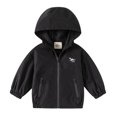 thumbnail image 1 of Kids Jacket Kids Toddler Boys Spring New Thin Hooded Casual Windbreaker Jacket Boys Coats Black 12 Months-18 Months, 1 of 4