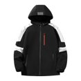 thumbnail image 1 of Kids Jacket Kids Windproof Coat Lightweight Windproof Outdoor Sports Jacket Boys Winter Coat Black 10 Years-12 Years, 1 of 6