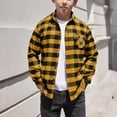thumbnail image 1 of Kids Jacket Lightweight New Teen Boys Girls Lightweight Plaid Shirts Casual Long Sleeve Preppy School Fall Fashion Color Block Jackets Yellow 8-9 Years, 1 of 7