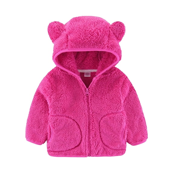 Kids Jacket,Soft Coral Cozy Warm Winter Outerwear Casual Girls Coat for Cold Weather,Girls Jacket,Z02 Hot Pink,6-7 Years