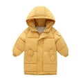 thumbnail image 1 of Kids Jacket,Toddler Casual Button Solid Jacket Coat for Kids Girls Boys Long Sleeve Hooded Thicken Outerwear Windbreaker for Everyday Wear,Girls Jacket,Yellow,6-7 Years, 1 of 3