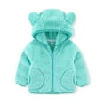 thumbnail image 1 of Kids Jacket,Toddler Kids Hooded Winter Coat for Baby Girl Boy Children's Outerwear Jacket for Daily Winter Wear,Winter Jacket,Mint Green,1-2 Years, 1 of 3