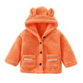 thumbnail image 1 of Kids Jacket,Toddler Long Sleeve Autumn Winter Solid Zippered Hoodie Coat Jacket for Boys Girls Thicken Warm Outerwear,Girls Jacket,Orange,4-5 Years, 1 of 3