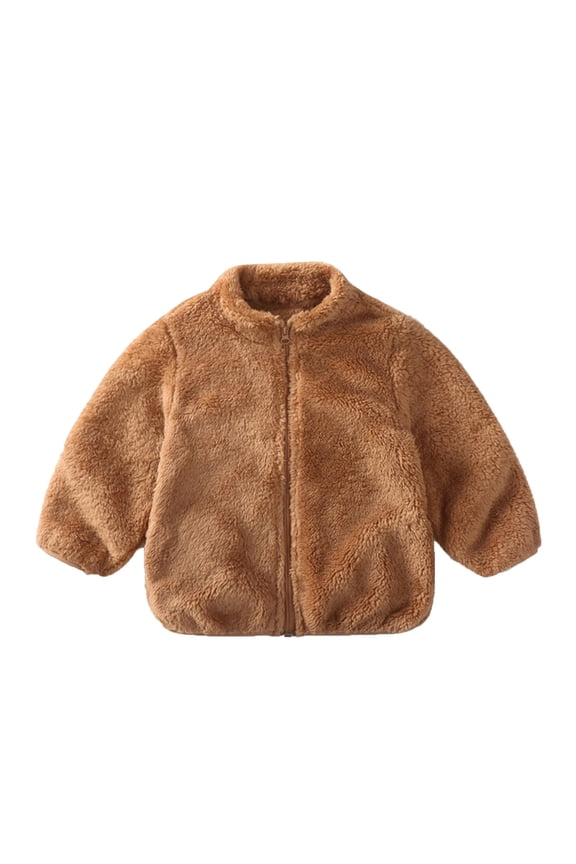 Kids Jacket,Toddler Sweatshirt Top Coat Mental Wrap Surcoat Jacket for Baby Girls Boys Stylish Layering Piece for Play & Preschool,Girls Jacket,Brown,120-XXL