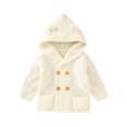 thumbnail image 1 of Kids Jackets for Girls Boys Toddler Baby Boys Solid Color Ears Hooded Knitted Tops Warm Coat Clothes, 1 of 9