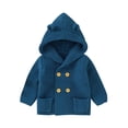 thumbnail image 1 of Kids Jackets for Girls Boys Toddler Baby Boys Solid Color Ears Hooded Knitted Tops Warm Coat Clothes, 1 of 9