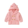 thumbnail image 1 of Kids Jackets for Girls Boys Toddler Baby Boys Solid Color Ears Hooded Knitted Tops Warm Coat Clothes, 1 of 9