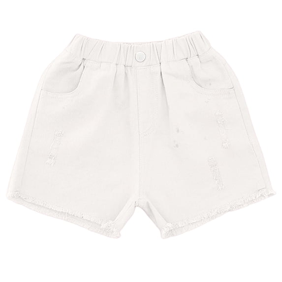Kids Jean Shorts Ripped Elastic Pull On Summer Girl Clothes Essentials Girls Shorts 8-9 Years