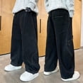 thumbnail image 1 of Kids Jeans Black Pants for Boys Baggy Jeans Boys Straight Leg Jeans Wide Leg Jeans Elastic Waist Jeans 4-5 Years, 1 of 7