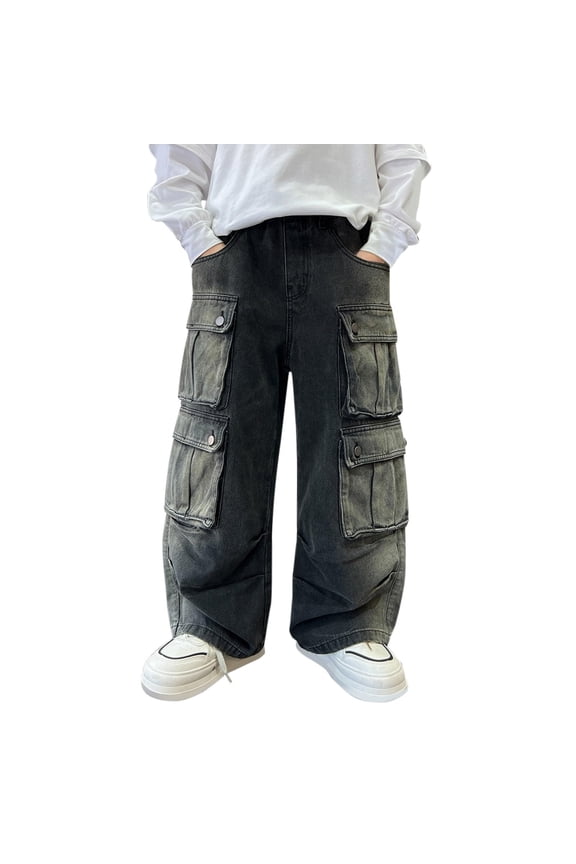 Kids Jeans Boys Easy On Off Stretch Waist Light Blue Slim Fit Jeans for Boys All Day Comfort Wear Playground Ready Kids Jeans Size 4-5 Years