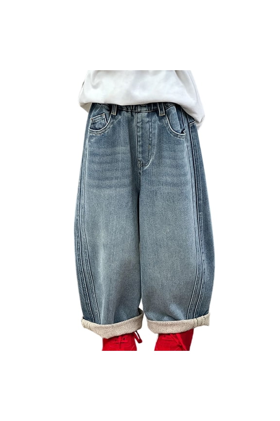 Kids Jeans for Girls Flexible Fit for Play Blue Relaxed Fit Jeans Comfy Everyday Wear Weekend Casual Wear Childrens Clothes Girls 3-4 Years