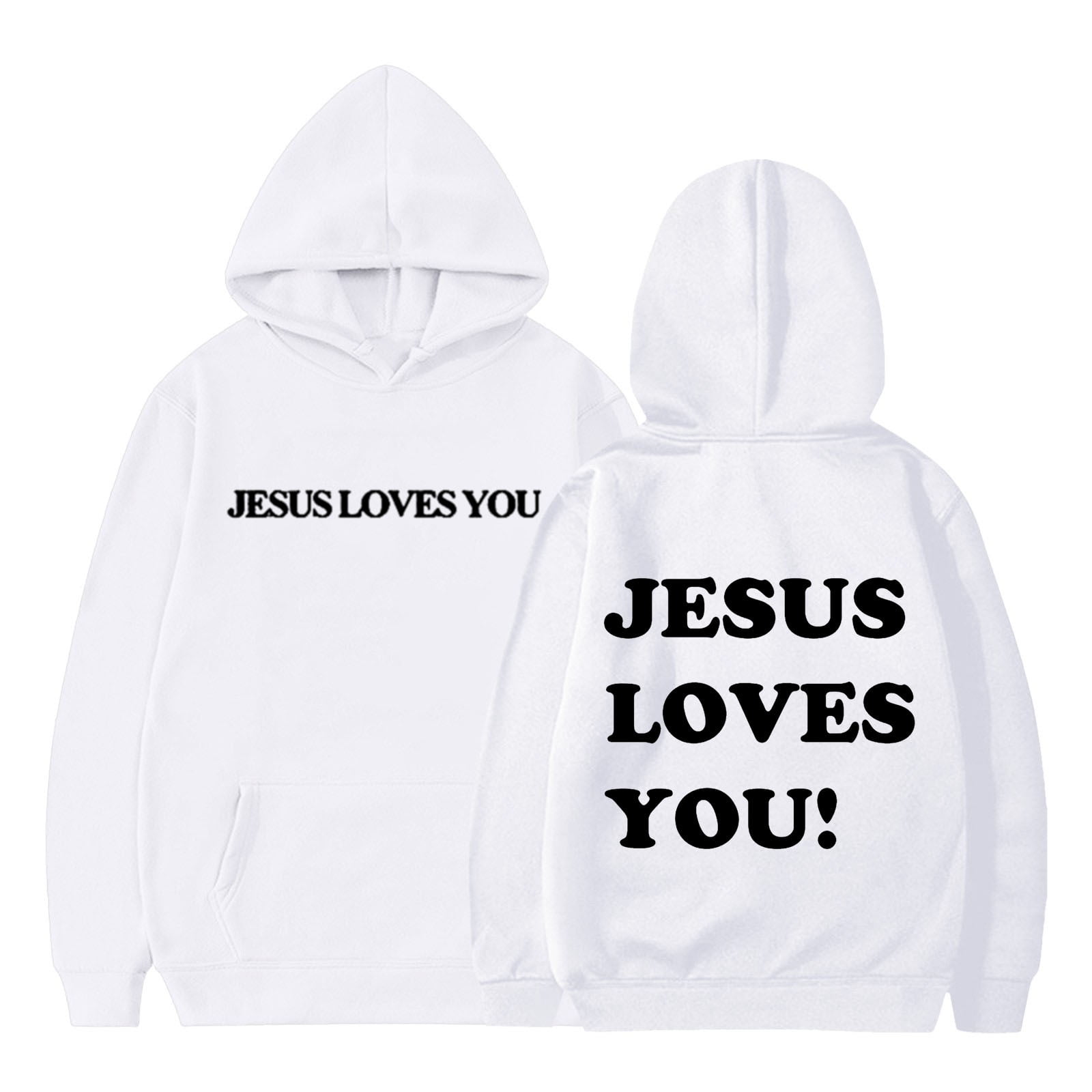 Kids Jesus Loves You Hoodies Letter Print Sweatshirt Long Sleeves Cute ...