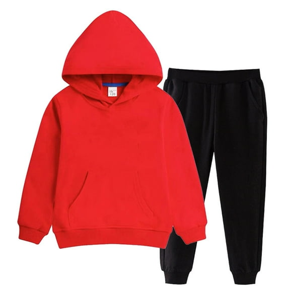 Kids Jogger Outfits Set, Pullover Hooded with Sweatpants, Boys Girls Athletic Sweatsuits Tracksuit Sports Clothes for Teens 4-5Y