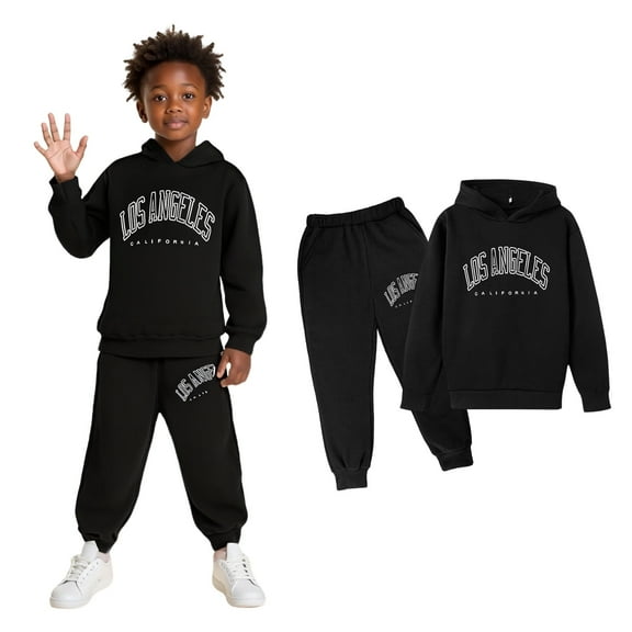 Kids Jogger Set Long Sleeve Hoodies Fashion Sweatshirts and Jogger Sweatpants 2 Piece Fall Clothes Boys Outfits Size 9-10 Years Cute Boy Girl Clothing