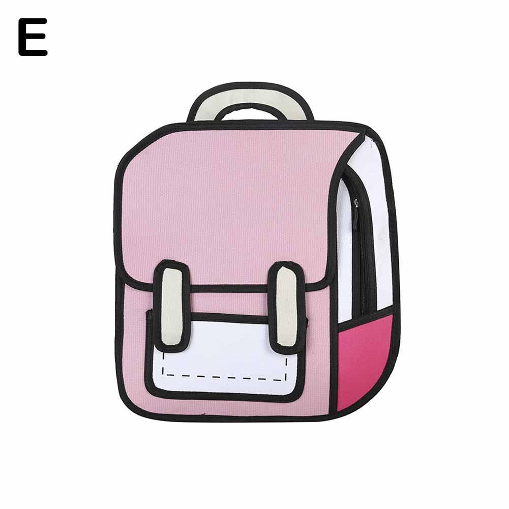 XDOVET Fashion Unisex 3D Backpack Jump Style 2D Drawing Backpack Cute Cartoon School Bag Comic Bookbag for Teenager Girls Boys Daypack Travel Rucksack