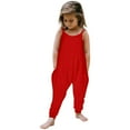 thumbnail image 1 of Kids Jumpsuit Casual Sleeveless Jumpsuit Girls Overalls with Pockets Kids Pants for Girls 1-2 Years, 1 of 4