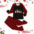 Kids Jumpsuit For Christmas Family Pajamas Cute Big Headed Deer Print Plaid Long Sleeve Romper