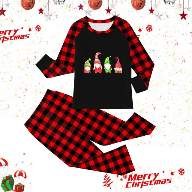 Kids Jumpsuit For Christmas Family Pajamas Cute Big Headed Deer Print