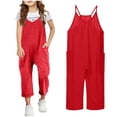 thumbnail image 1 of Kids Jumpsuit For Girls Spaghetti Strap Overalls with Side Pockets V Neck Harem Pants Cute Clothes For Girls 10-12, 1 of 5