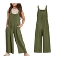 thumbnail image 1 of Kids Jumpsuit Girl Spaghetti Strap Loose Overalls Long Pants with Pockets Kids Romper 7-8 Years, 1 of 6