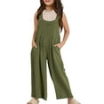 thumbnail image 1 of Jumpsuit for Girls Loose Sleeveless Jumpsuit Toddler Girl Summer Clothes with Pockets Preppy Clothes for Girls 5-6 Years, 1 of 8