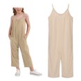 thumbnail image 1 of Kids Jumpsuit Sleeveless Wide Leg Romper Long Pants with Pockets Kids Rompers 6-7 Years, 1 of 5