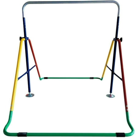 Kids Jungle Gym by Iron Bar Acrobatic Hanging Swinging Bar for Children Exercise Foldable Youth Bar Colorful
